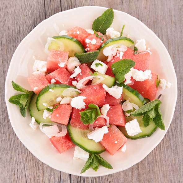 Watermelons and cucumbers are foods with high moisture content