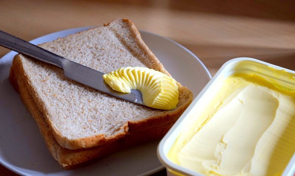 The spreadable texture of margarine can be created by hydrogenation