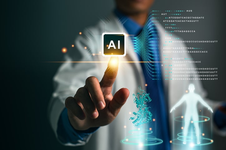 Pharmacovigilance professional using AI for clinical trials after completing his clinical research training