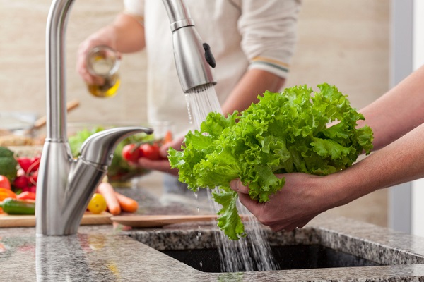 Wash fruit and vegetables to remove salmonella bacteria